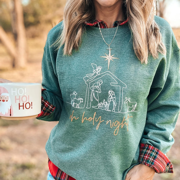 2024 Oh Holy Night ADULT Sweatshirt - Screen Printed