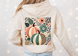 Front + Back Fall Floral Pumpkins Lightweight Hoodie