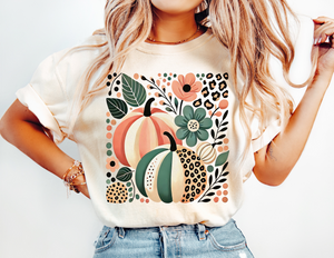 Fall Floral Pumpkins  - Short Sleeve T-Shirt