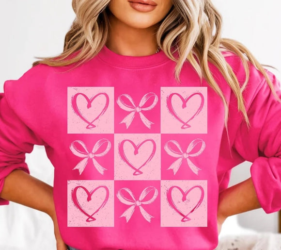 Coquette Hearts & Bows S/S T-Shirts & Sweatshirts - YOUTH & ADULT SIZES - ALL COLORS