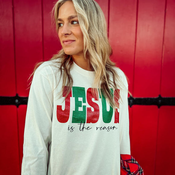 2024 Jesus Is The Reason ADULT Long Sleeve T-Shirt - Screen Printed