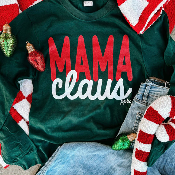 2024 Mama Claus ADULT Long Sleeve T-Shirt - Screen Printed