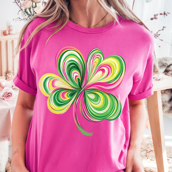 St. Patrick Spiral Clover Bella Canvas S/S T-Shirt - YOUTH & ADULT SIZES - ALL COLORS