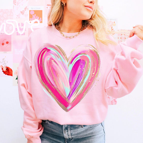 Watercolor Heart Sweatshirts - YOUTH & ADULT SIZES - ALL COLORS